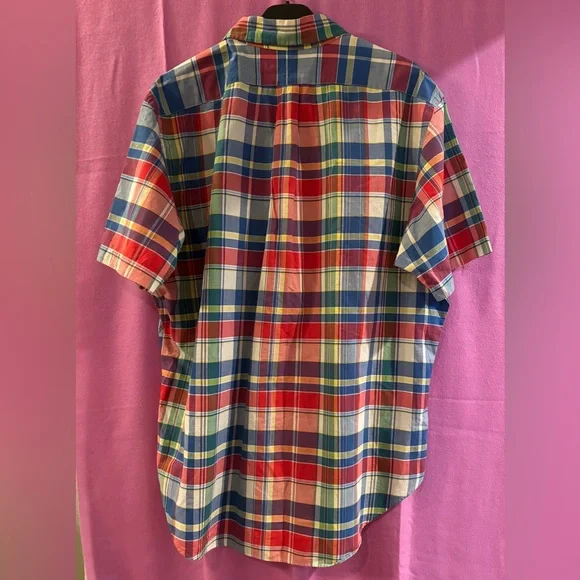 Polo Ralph Lauren Classic Fit Plaid Button Down Shirt Men’s XL Short Sleeve - Picture 3 of 8